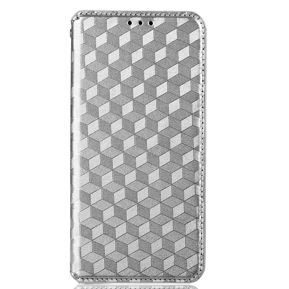 For Umidigi G1 / G1 Max Imprinted Rhombus Pattern PU Leather+TPU Cover Stand Phone Wallet Case