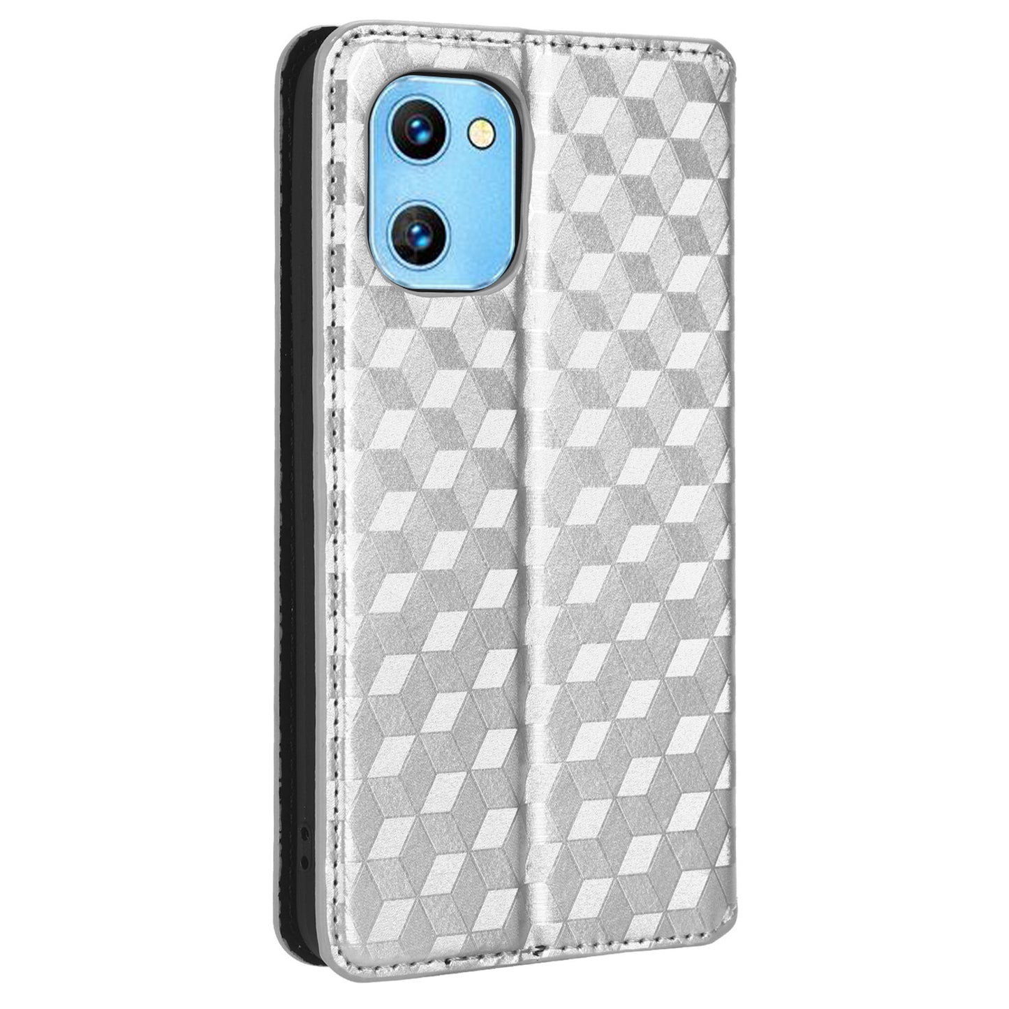 For Umidigi G1 / G1 Max Imprinted Rhombus Pattern PU Leather+TPU Cover Stand Phone Wallet Case