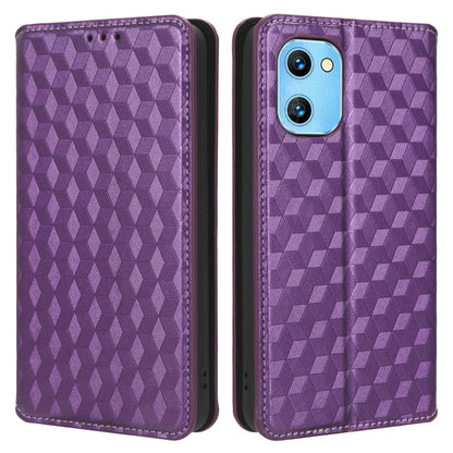 For Umidigi G1 / G1 Max Imprinted Rhombus Pattern PU Leather+TPU Cover Stand Phone Wallet Case