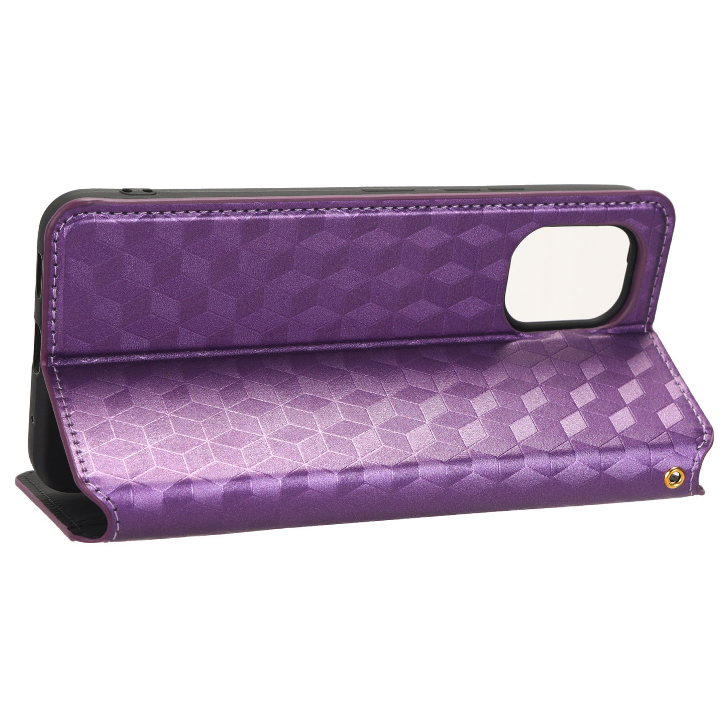 For Umidigi G1 / G1 Max Imprinted Rhombus Pattern PU Leather+TPU Cover Stand Phone Wallet Case