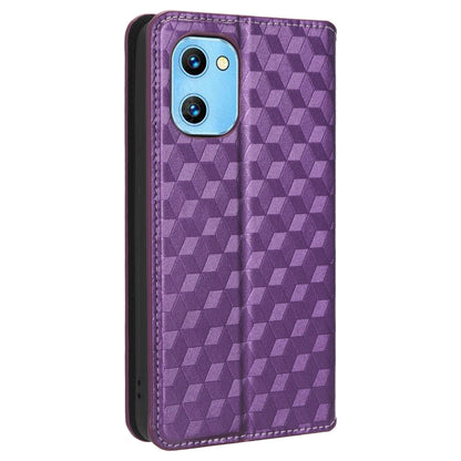 For Umidigi G1 / G1 Max Imprinted Rhombus Pattern PU Leather+TPU Cover Stand Phone Wallet Case