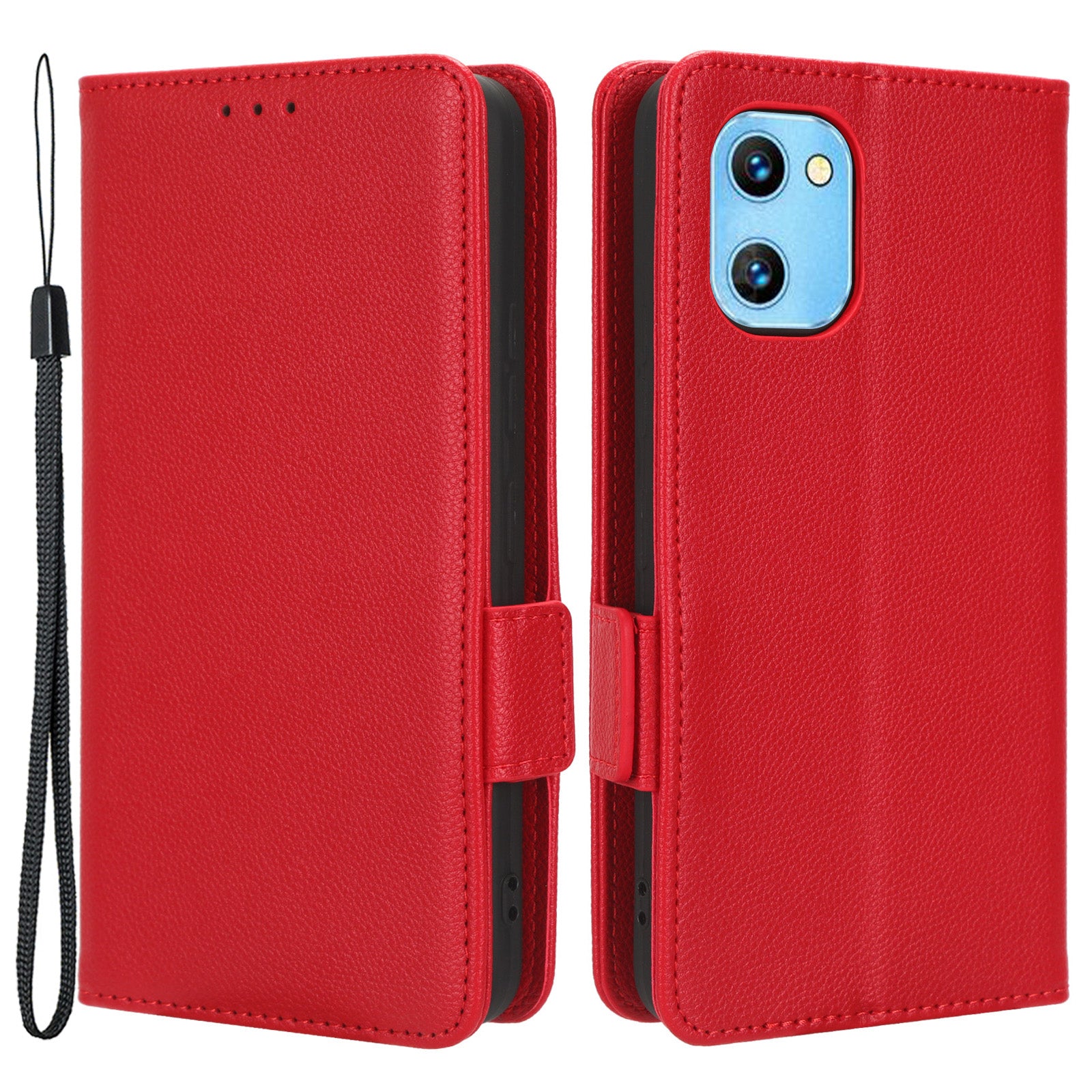 For Umidigi G1 / G1 Max PU Leather Case Litchi Texture Folio Flip Wallet Stand Phone Cover