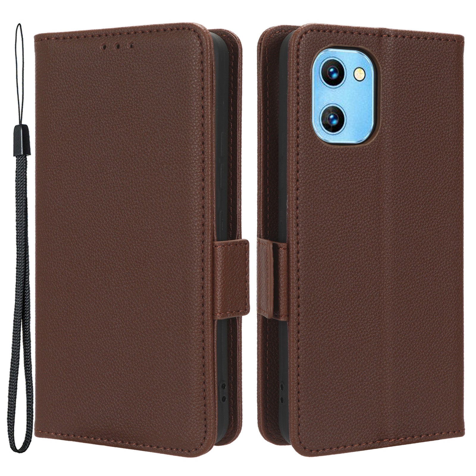 For Umidigi G1 / G1 Max PU Leather Case Litchi Texture Folio Flip Wallet Stand Phone Cover