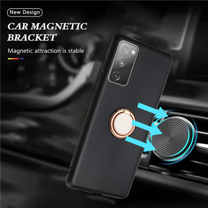 For Samsung Galaxy S20 FE / S20 FE 5G / S20 FE 2022 / S20 Lite Matte TPU Phone Cover with Ring Kickstand