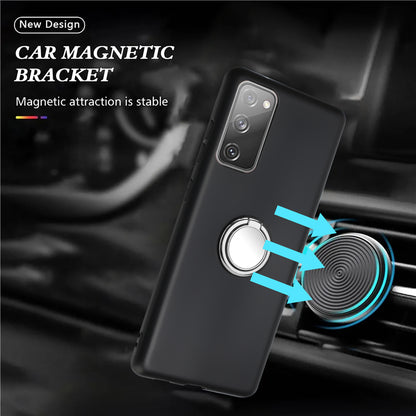 For Samsung Galaxy S20 FE / S20 FE 5G / S20 FE 2022 / S20 Lite Matte TPU Phone Cover with Ring Kickstand