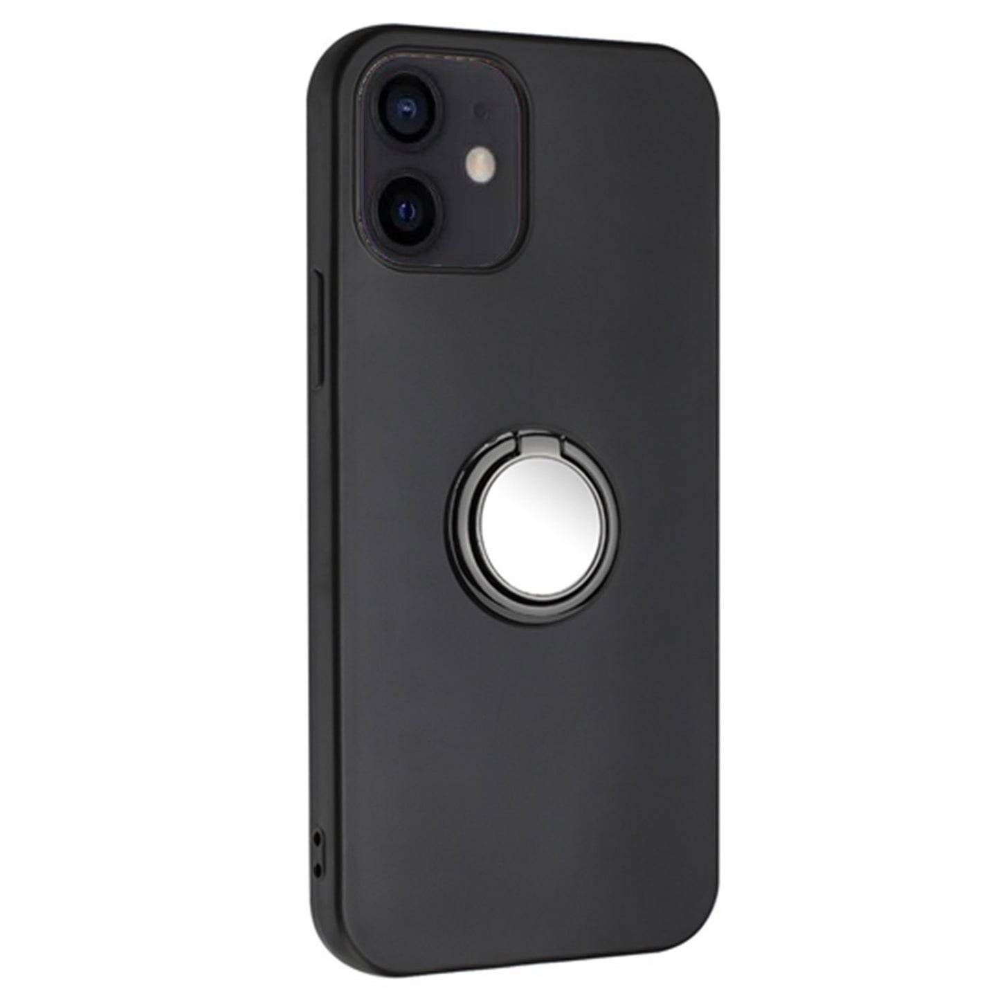 TPU Cover for iPhone 12 mini 5.4 inch Ring Kickstand Matte Phone Case Support Car Magnet Mount