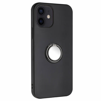 TPU Cover for iPhone 12 mini 5.4 inch Ring Kickstand Matte Phone Case Support Car Magnet Mount