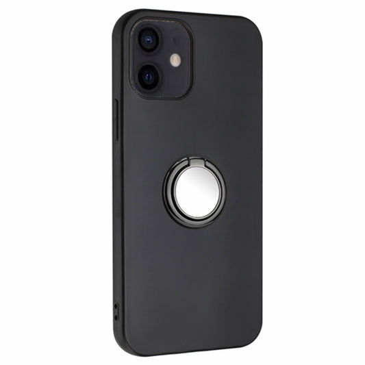 TPU Cover for iPhone 12 mini 5.4 inch Ring Kickstand Matte Phone Case Support Car Magnet Mount