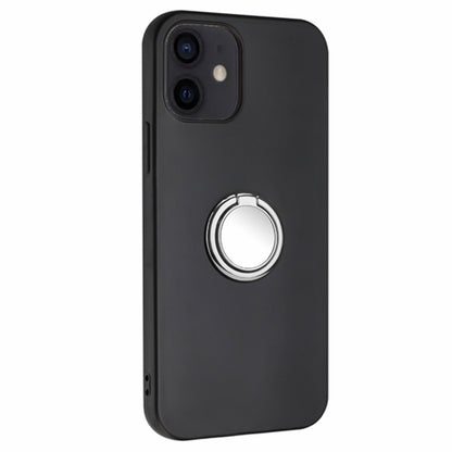 TPU Cover for iPhone 12 mini 5.4 inch Ring Kickstand Matte Phone Case Support Car Magnet Mount