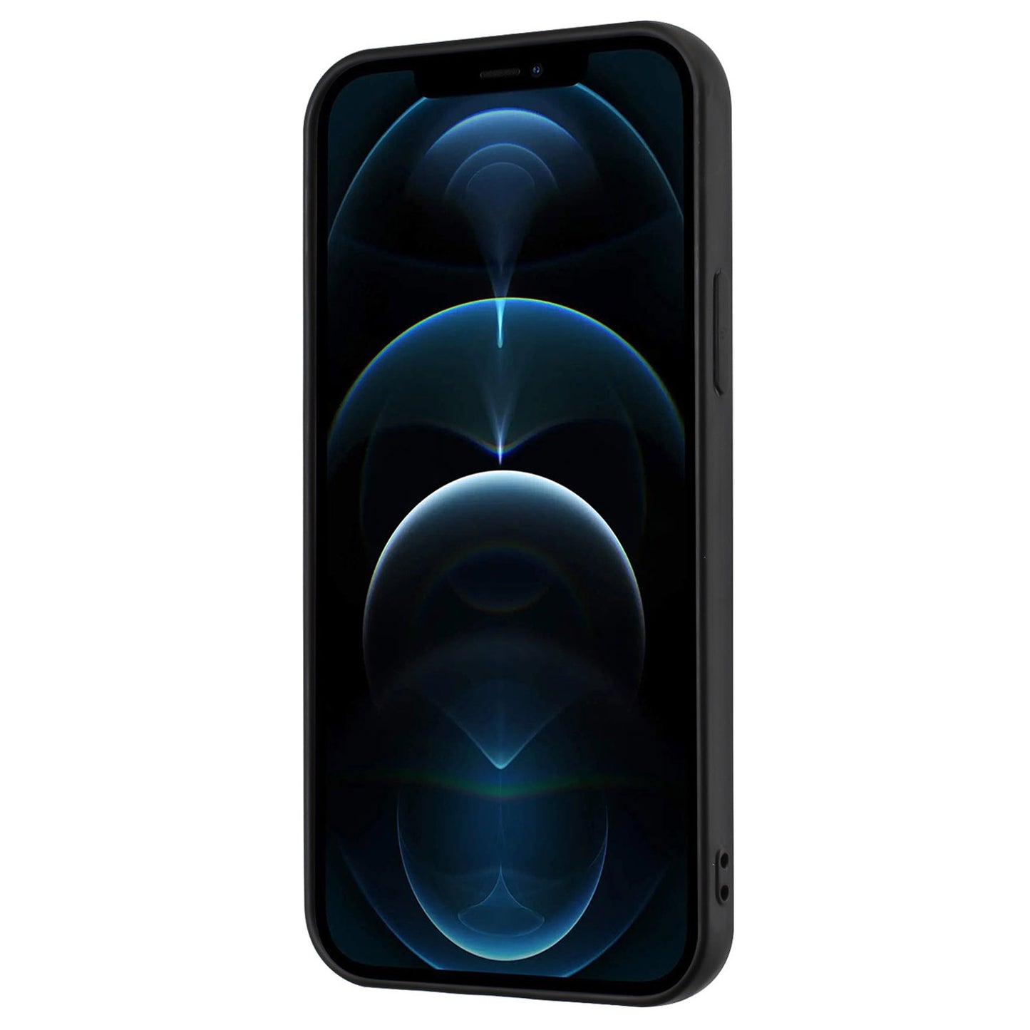 For iPhone 12 Pro Max 6.7 inch Matte Shell, TPU Cover Mobile Phone Case with Ring Holder Kickstand