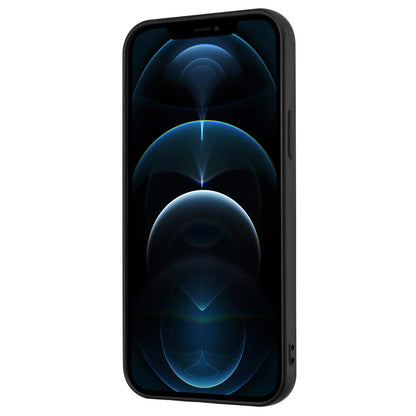 For iPhone 12 Pro Max 6.7 inch Matte Shell, TPU Cover Mobile Phone Case with Ring Holder Kickstand