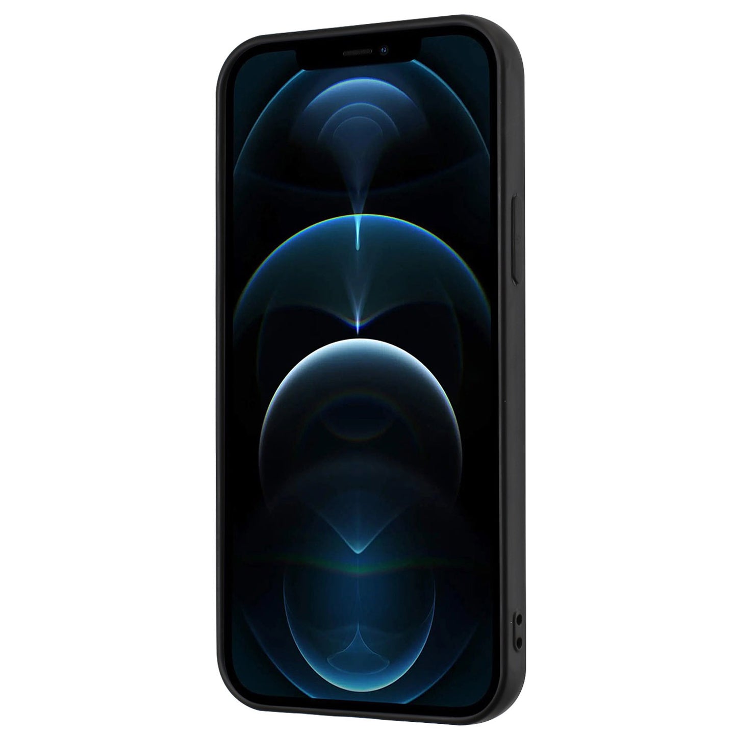 For iPhone 12 Pro Max 6.7 inch Matte Shell, TPU Cover Mobile Phone Case with Ring Holder Kickstand