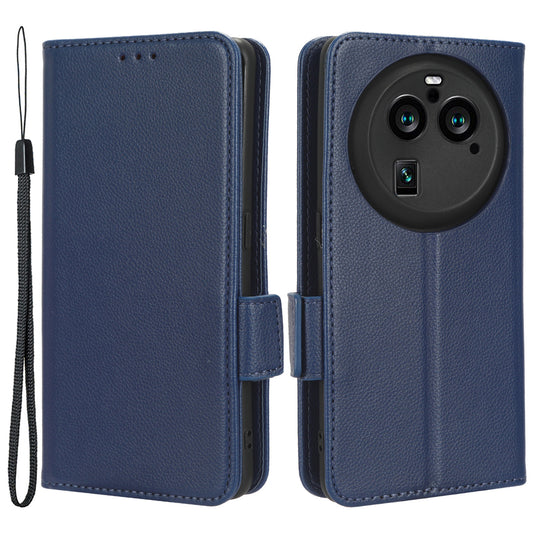 For Oppo Find X6 Pro Litchi Texture PU Leather Case Folio Flip Wallet Stand Phone Cover