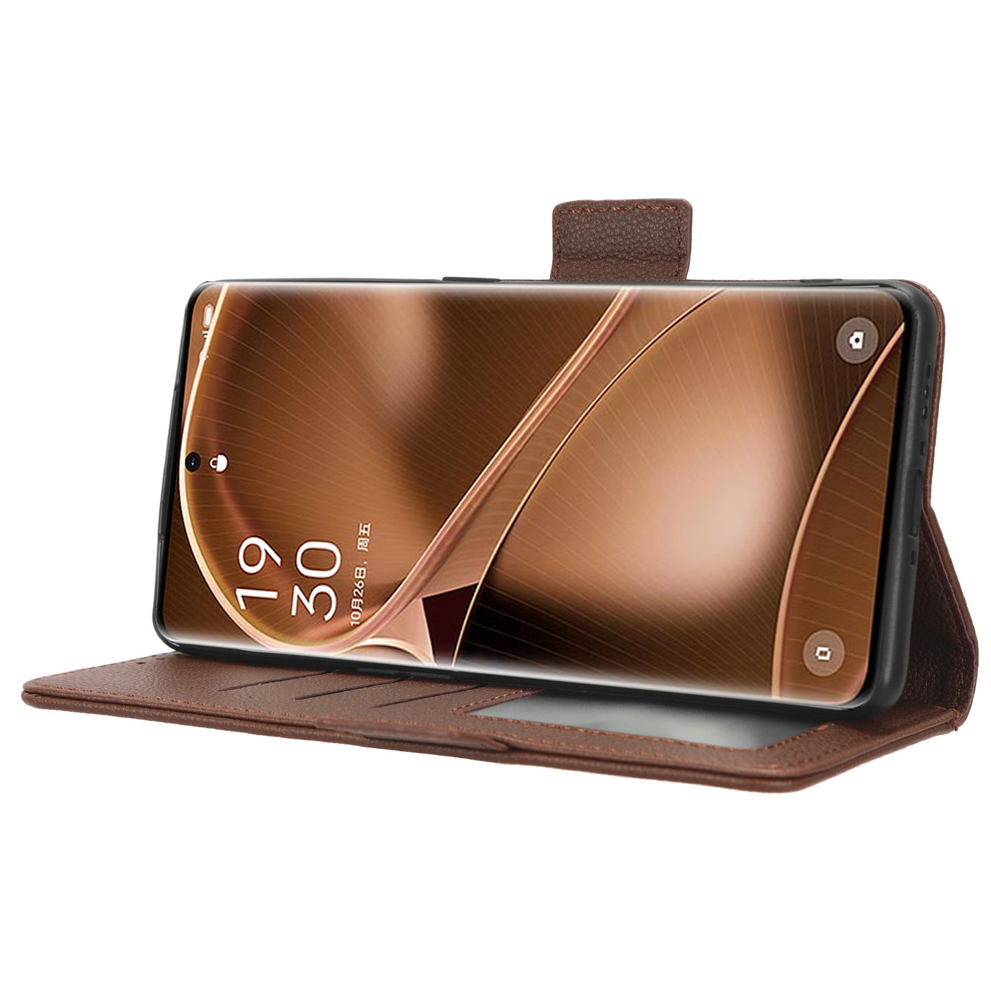 For Oppo Find X6 Pro Litchi Texture PU Leather Case Folio Flip Wallet Stand Phone Cover