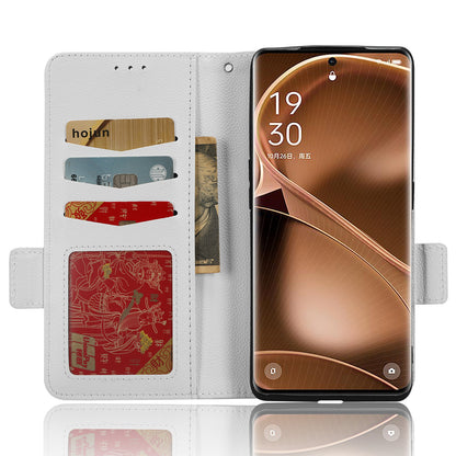 For Oppo Find X6 Pro Litchi Texture PU Leather Case Folio Flip Wallet Stand Phone Cover