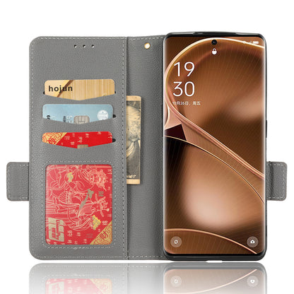 For Oppo Find X6 Pro Litchi Texture PU Leather Case Folio Flip Wallet Stand Phone Cover