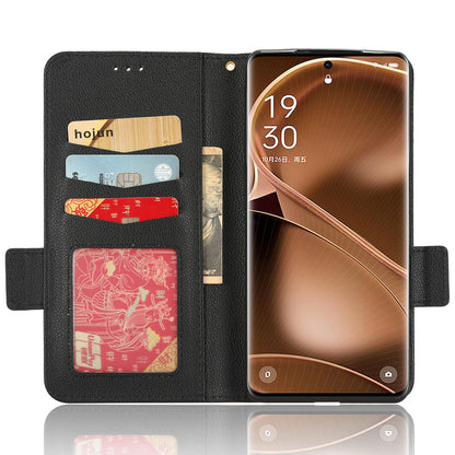 For Oppo Find X6 Pro Litchi Texture PU Leather Case Folio Flip Wallet Stand Phone Cover
