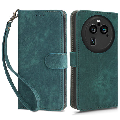 For Oppo Find X6 Pro PU Leather Phone Cover RFID Blocking Wallet Stand Case with Strap