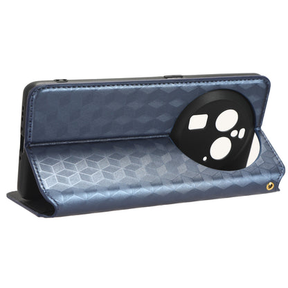 For Oppo Find X6 Pro Imprinted Rhombus Pattern PU Leather+TPU Phone Cover Stand Phone Wallet Case