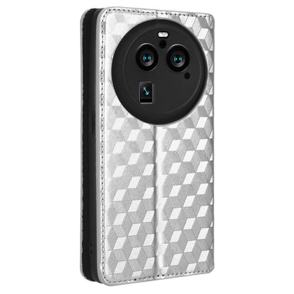 For Oppo Find X6 Pro Imprinted Rhombus Pattern PU Leather+TPU Phone Cover Stand Phone Wallet Case