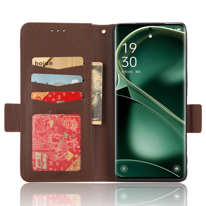 Anti-Dust PU Leather Phone Case for Oppo Find X6 , Litchi Texture Folio Flip Wallet Stand Phone Cover