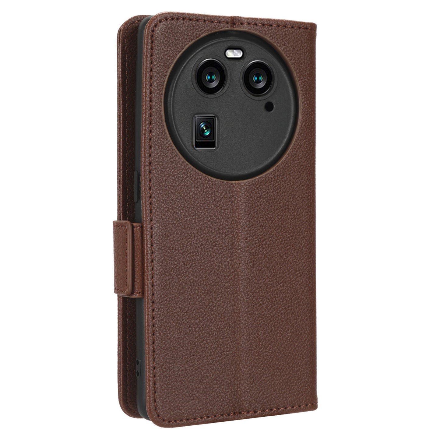 Anti-Dust PU Leather Phone Case for Oppo Find X6 , Litchi Texture Folio Flip Wallet Stand Phone Cover