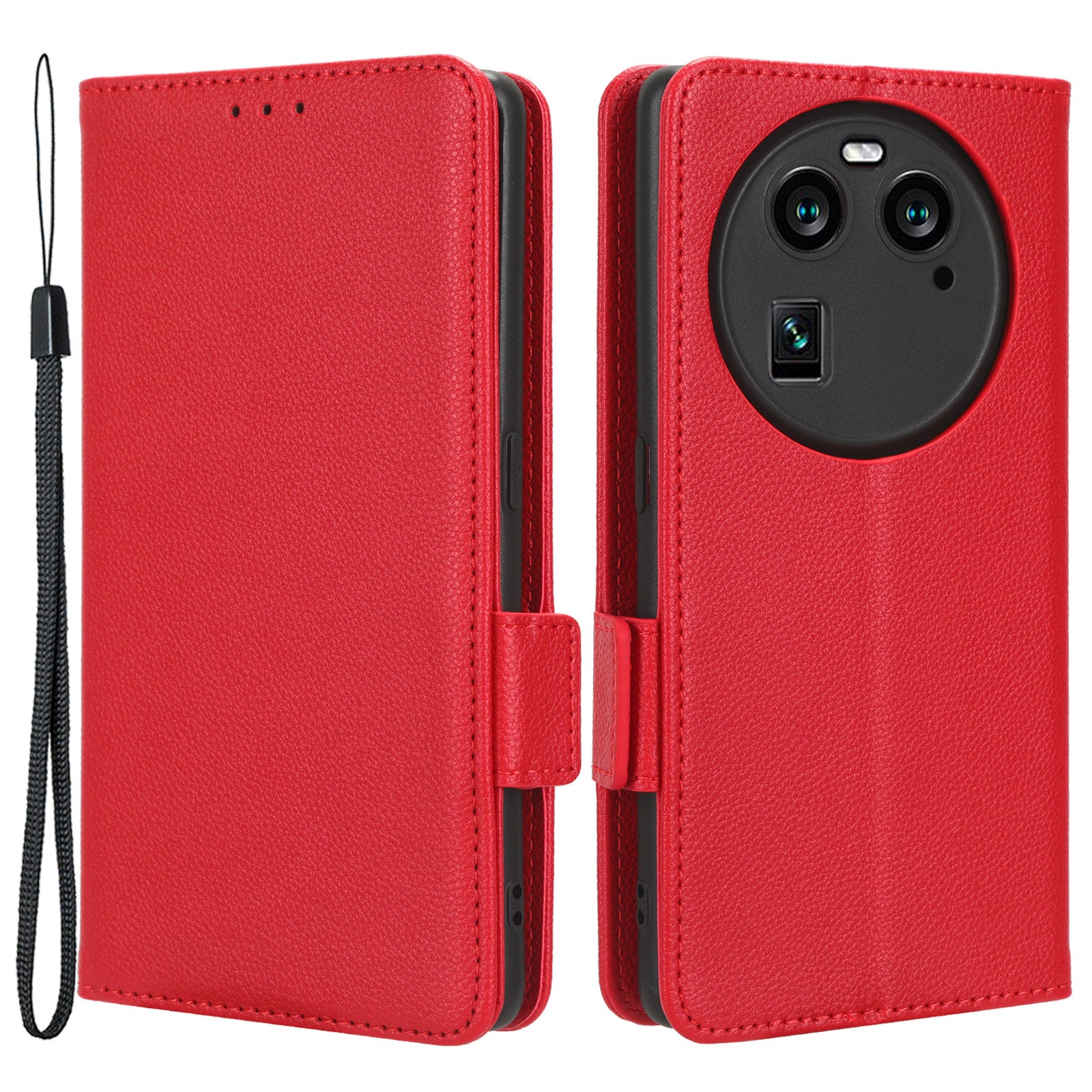 Anti-Dust PU Leather Phone Case for Oppo Find X6 , Litchi Texture Folio Flip Wallet Stand Phone Cover