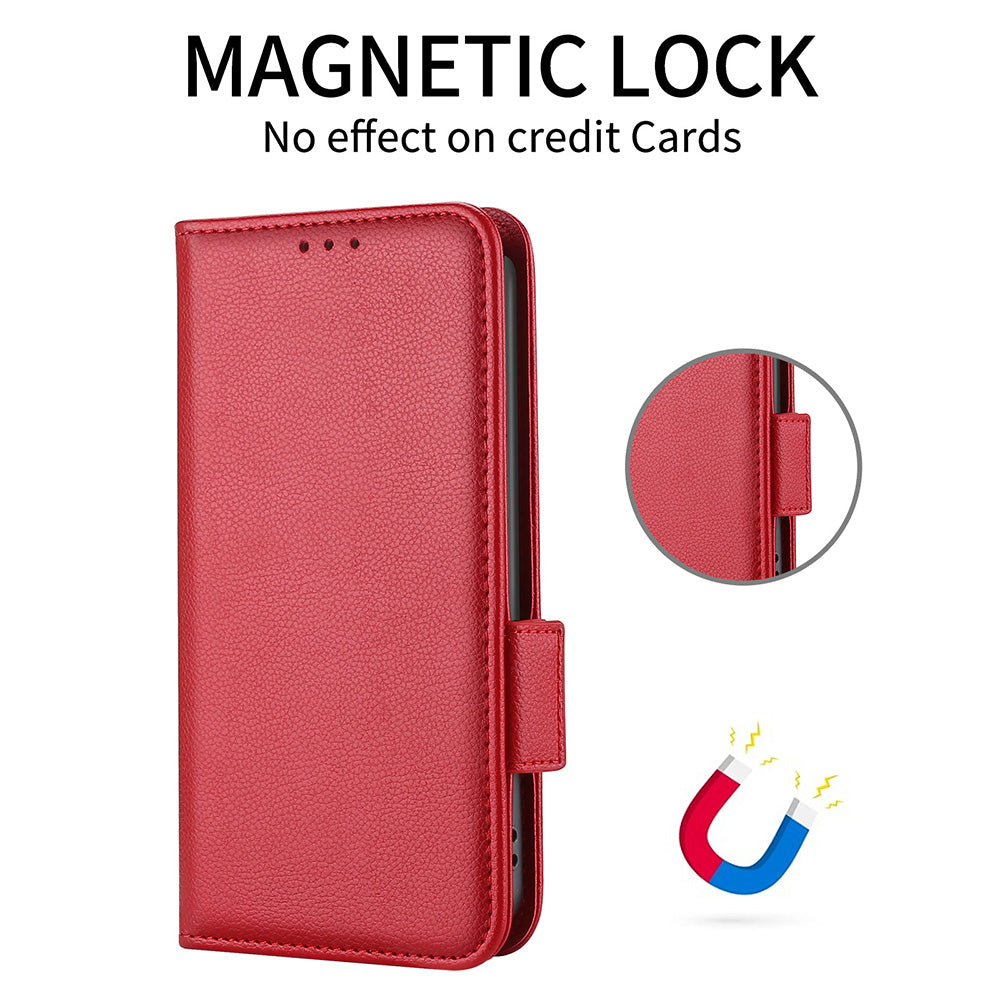 Anti-Dust PU Leather Phone Case for Oppo Find X6 , Litchi Texture Folio Flip Wallet Stand Phone Cover