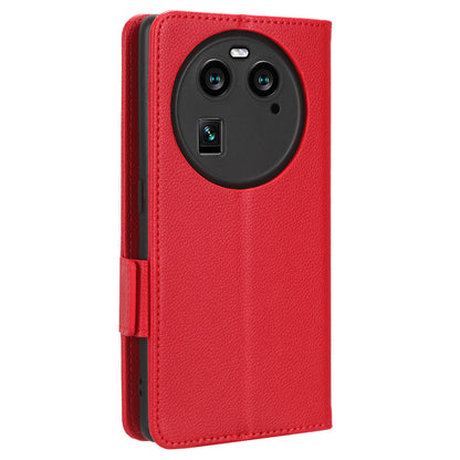 Anti-Dust PU Leather Phone Case for Oppo Find X6 , Litchi Texture Folio Flip Wallet Stand Phone Cover