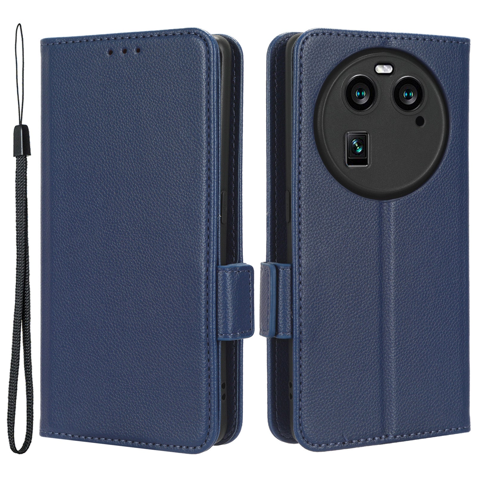 Anti-Dust PU Leather Phone Case for Oppo Find X6 , Litchi Texture Folio Flip Wallet Stand Phone Cover