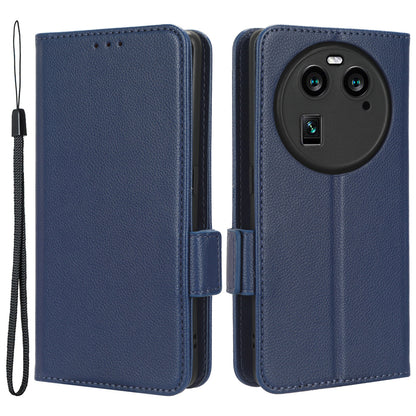 Anti-Dust PU Leather Phone Case for Oppo Find X6 , Litchi Texture Folio Flip Wallet Stand Phone Cover