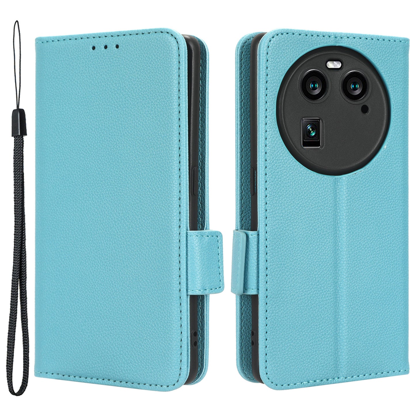 Anti-Dust PU Leather Phone Case for Oppo Find X6 , Litchi Texture Folio Flip Wallet Stand Phone Cover