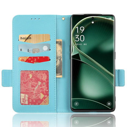 Anti-Dust PU Leather Phone Case for Oppo Find X6 , Litchi Texture Folio Flip Wallet Stand Phone Cover