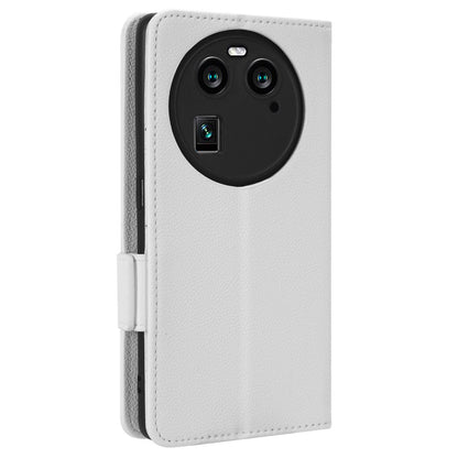 Anti-Dust PU Leather Phone Case for Oppo Find X6 , Litchi Texture Folio Flip Wallet Stand Phone Cover