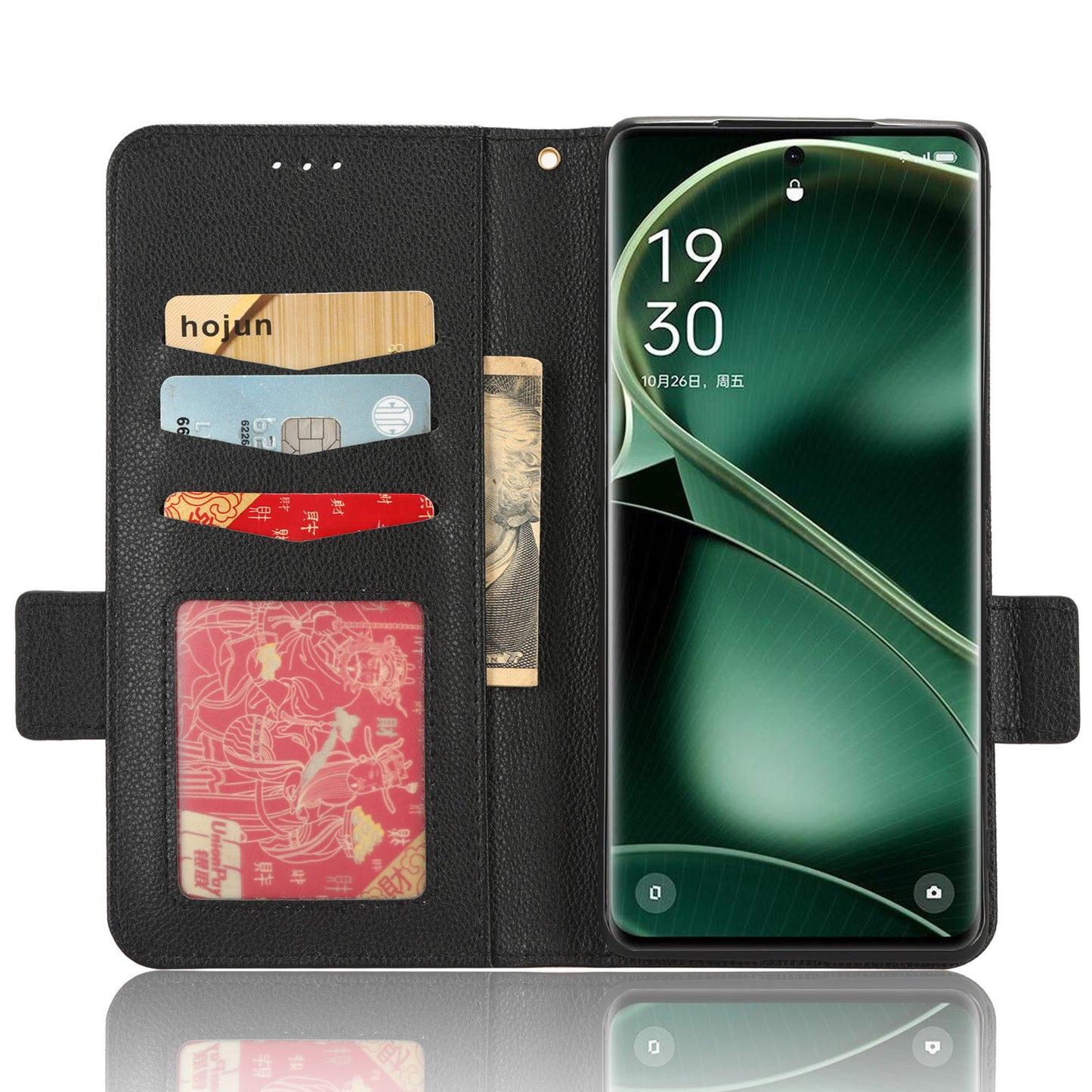 Anti-Dust PU Leather Phone Case for Oppo Find X6 , Litchi Texture Folio Flip Wallet Stand Phone Cover