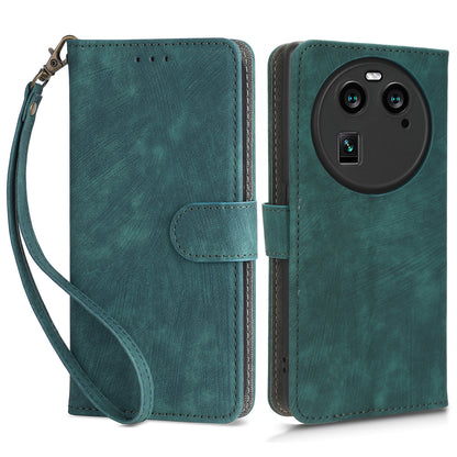 For Oppo Find X6 Shockproof Phone Cover PU Leather RFID Blocking Wallet Stand Case with Strap