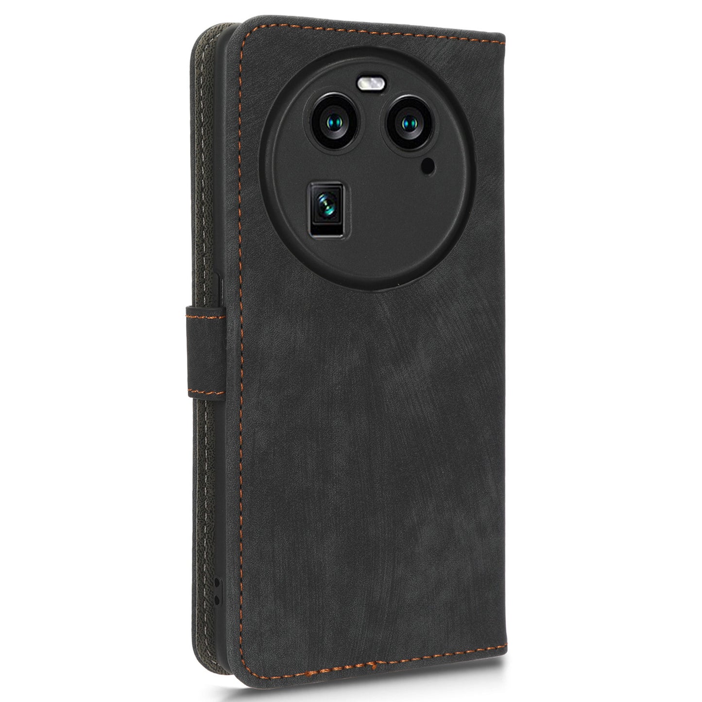 For Oppo Find X6 Shockproof Phone Cover PU Leather RFID Blocking Wallet Stand Case with Strap