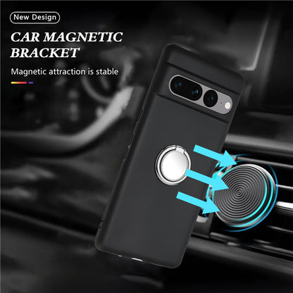 Matte Shell for Google Pixel 8 Pro TPU Cover Phone Case with Mirror-like Ring Kickstand