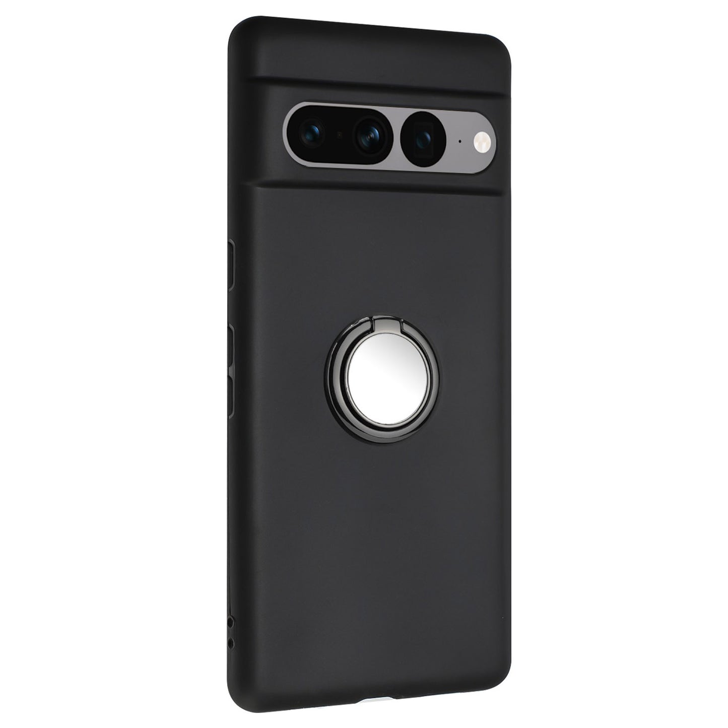 Matte Shell for Google Pixel 8 Pro TPU Cover Phone Case with Mirror-like Ring Kickstand