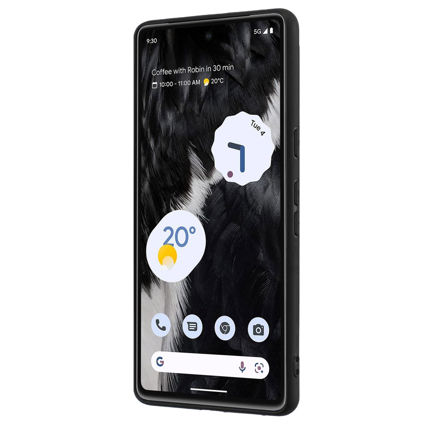 For Google Pixel 7 5G Matte Shell TPU Cover Phone Case with Mirror-like Ring Kickstand