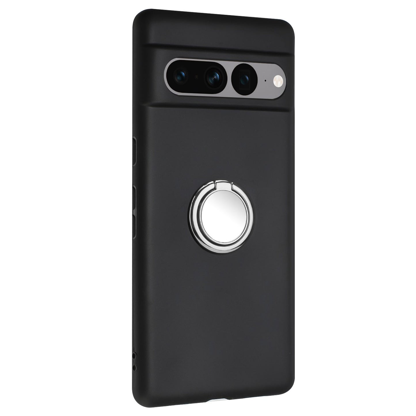 For Google Pixel 7 Pro 5G Back Protector TPU Cover Phone Case with Ring Kickstand Matte Shell