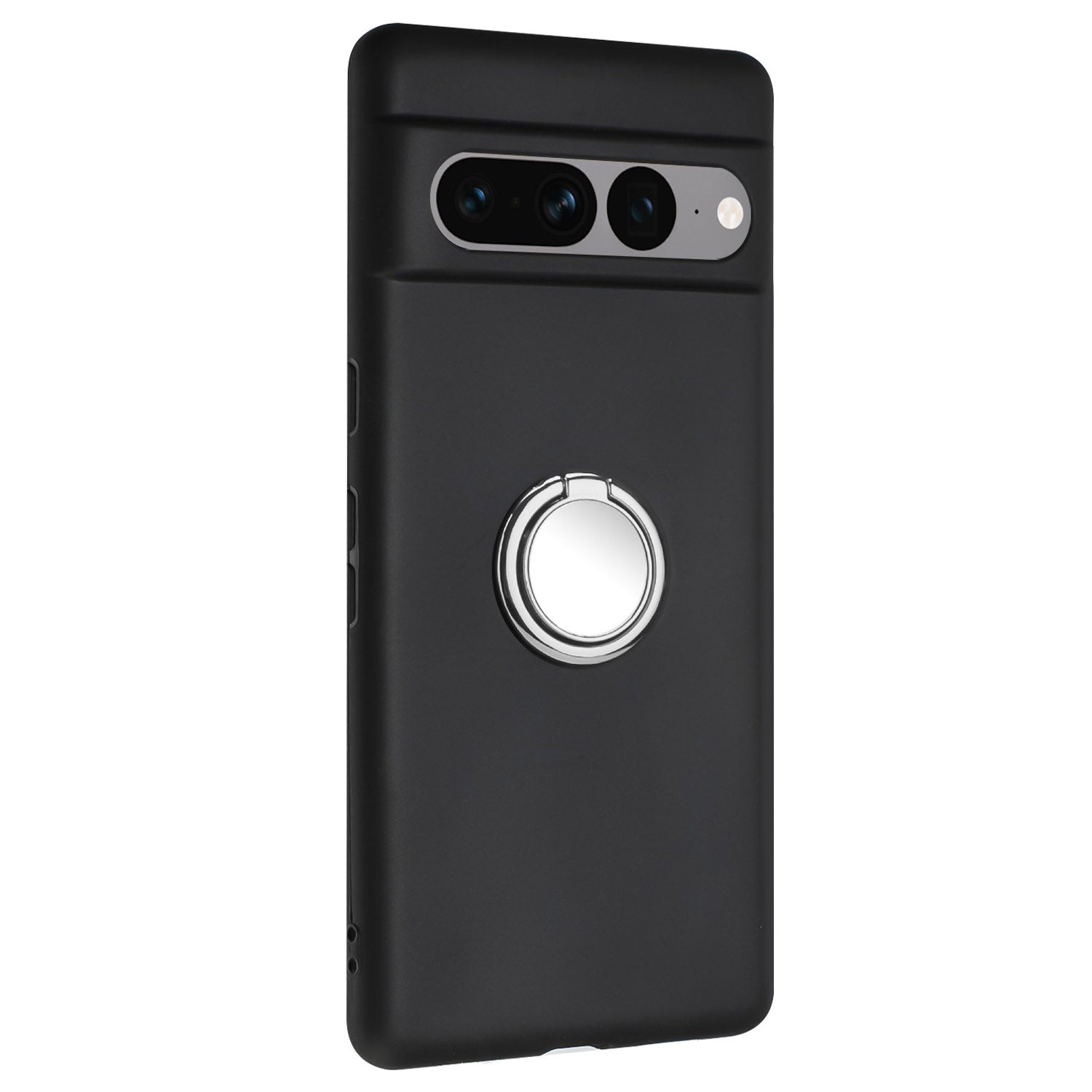 For Google Pixel 7 Pro 5G Back Protector TPU Cover Phone Case with Ring Kickstand Matte Shell