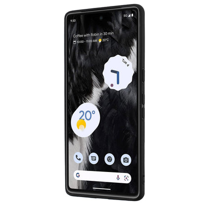 For Google Pixel 7 Pro 5G Back Protector TPU Cover Phone Case with Ring Kickstand Matte Shell