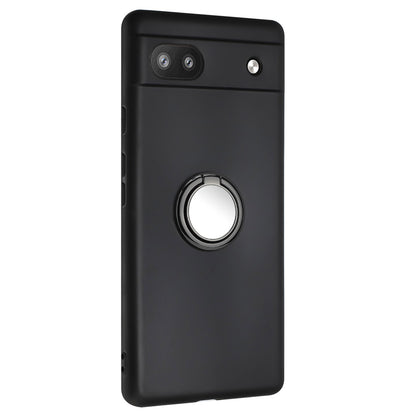 For Google Pixel 7a Matte Back Protector TPU Cover Phone Case with Folding Ring Kickstand