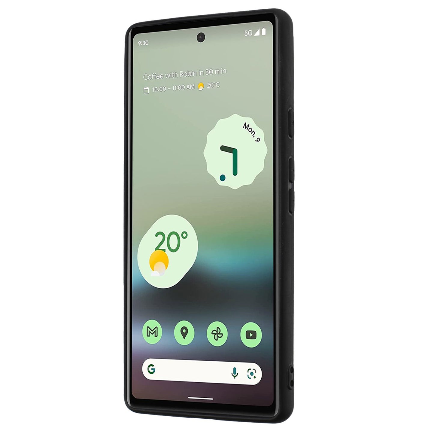 For Google Pixel 7a Matte Back Protector TPU Cover Phone Case with Folding Ring Kickstand