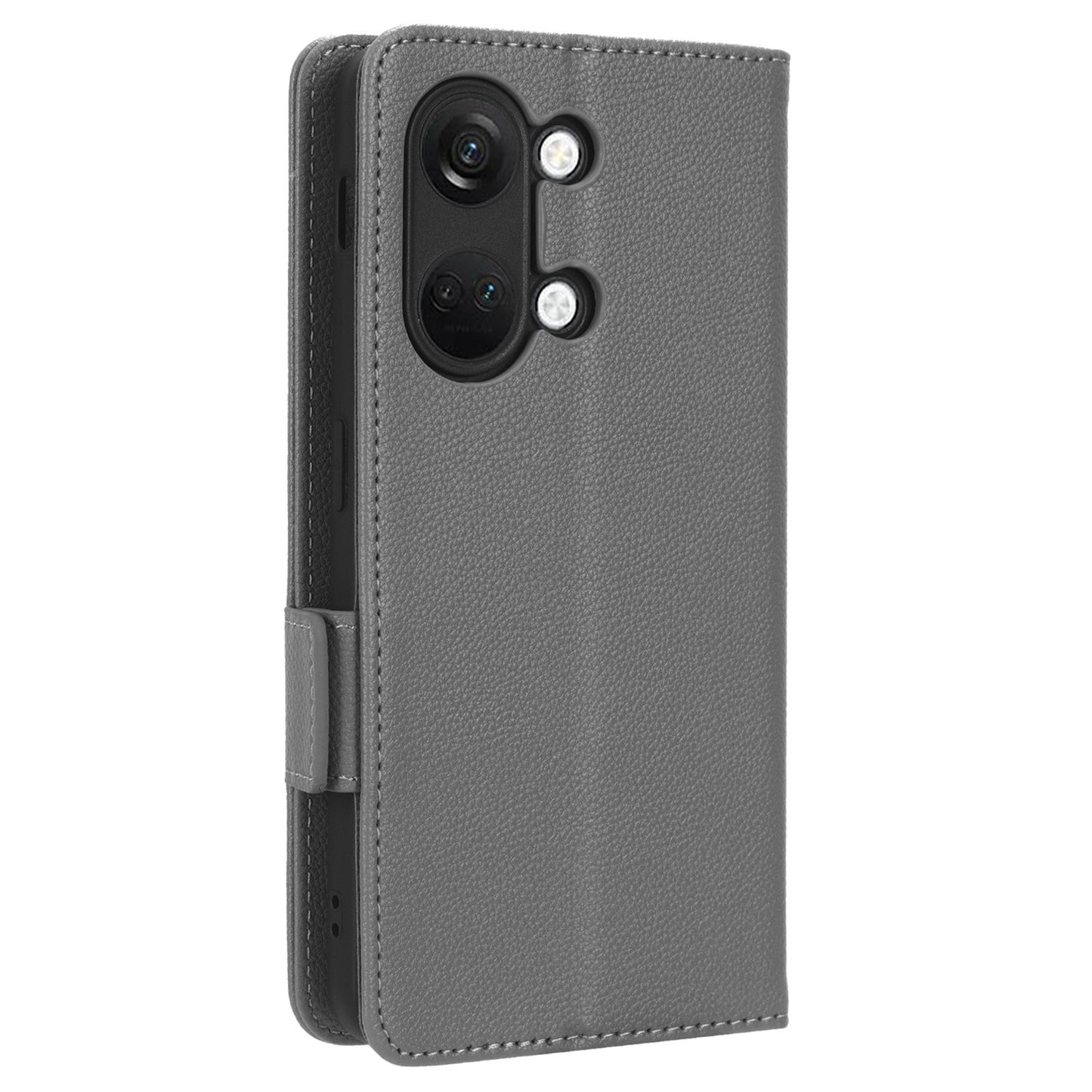 PU Leather Case for OnePlus Nord 3 5G / Ace 2V Litchi Texture Folio Flip Wallet Stand Phone Cover