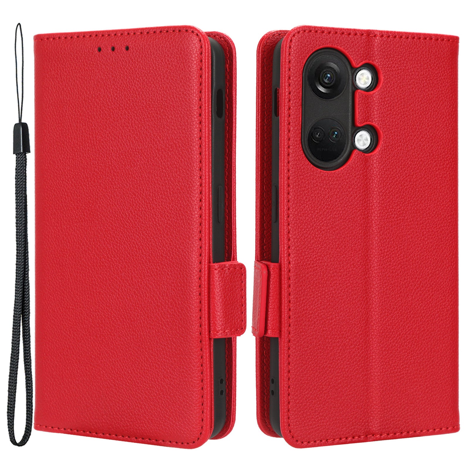 PU Leather Case for OnePlus Nord 3 5G / Ace 2V Litchi Texture Folio Flip Wallet Stand Phone Cover