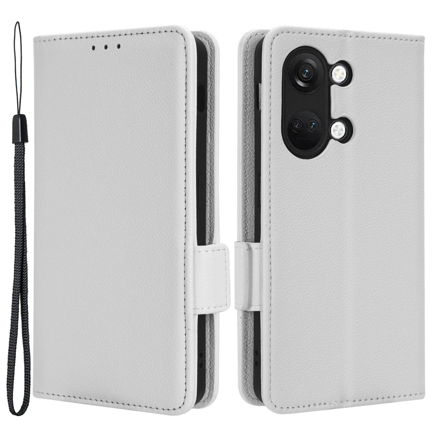 PU Leather Case for OnePlus Nord 3 5G / Ace 2V Litchi Texture Folio Flip Wallet Stand Phone Cover