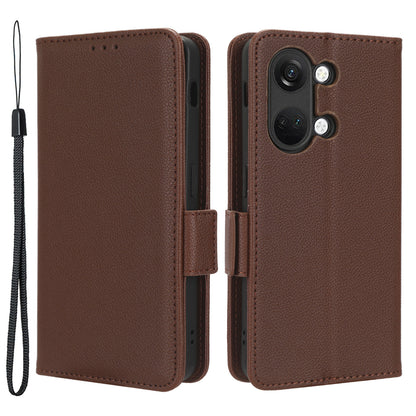 PU Leather Case for OnePlus Nord 3 5G / Ace 2V Litchi Texture Folio Flip Wallet Stand Phone Cover