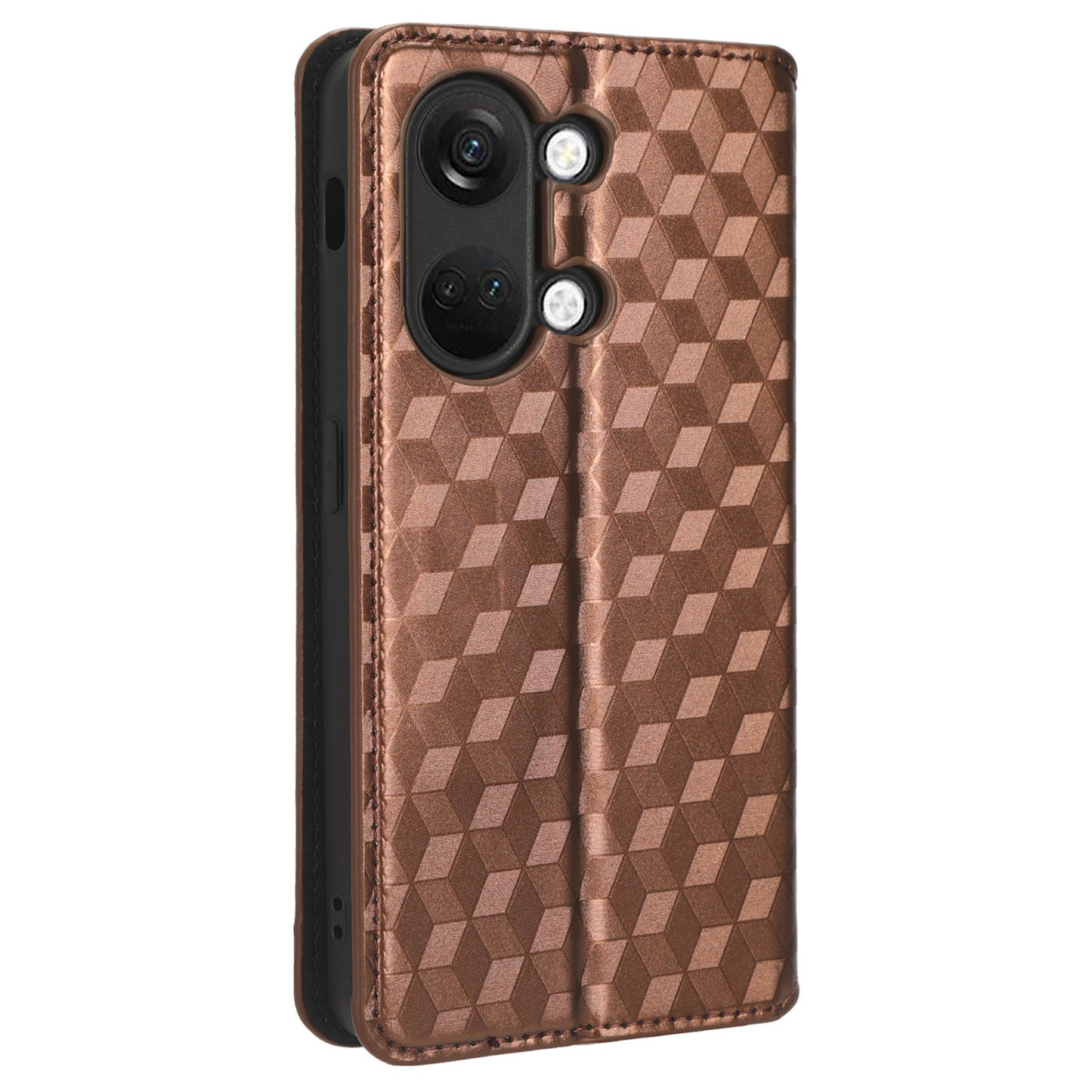 For OnePlus Nord 3 5G / Ace 2V Imprinted Rhombus Pattern PU Leather Phone Cover Stand Phone Wallet Case
